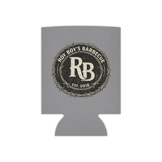 "Eat, Sleep, Barbecue" Can Cooler — Roy Boy's Barbecue Logo