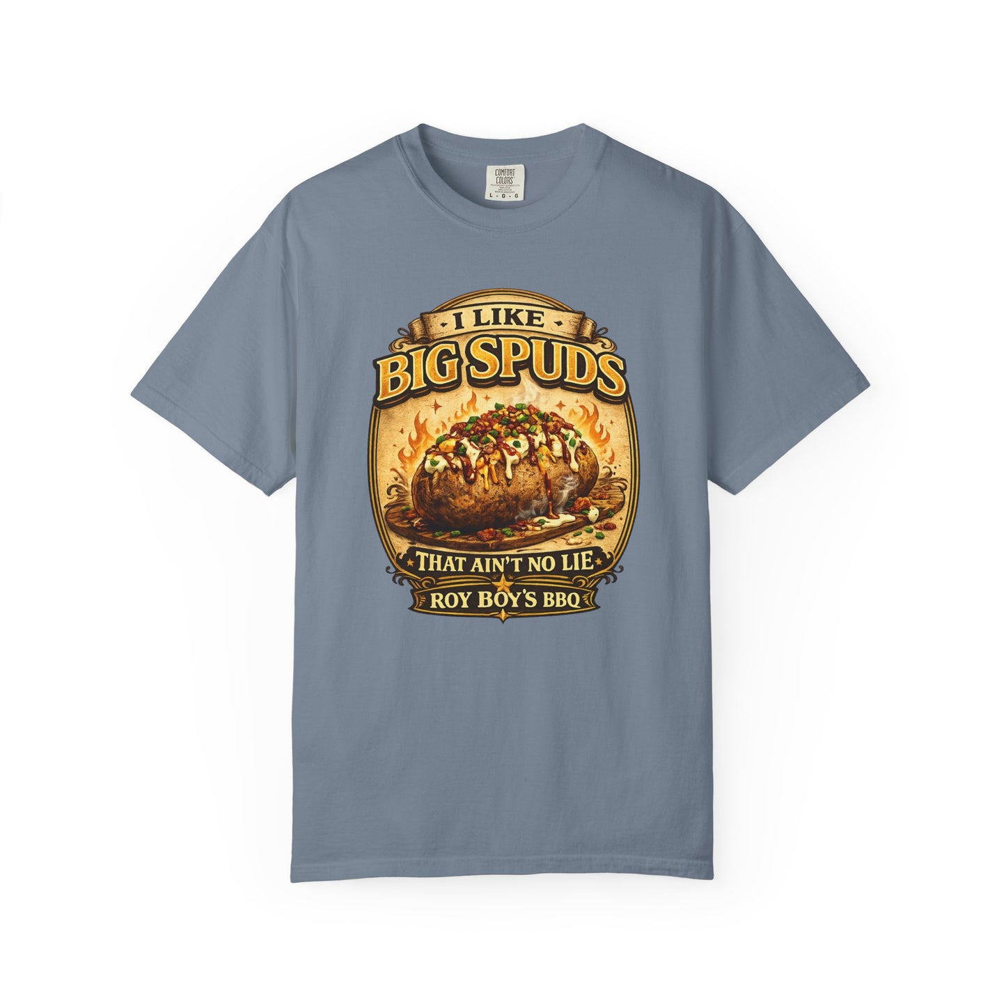 I Like Big Spuds BBQ T-Shirt — Loaded Baked Potato Graphic Tee