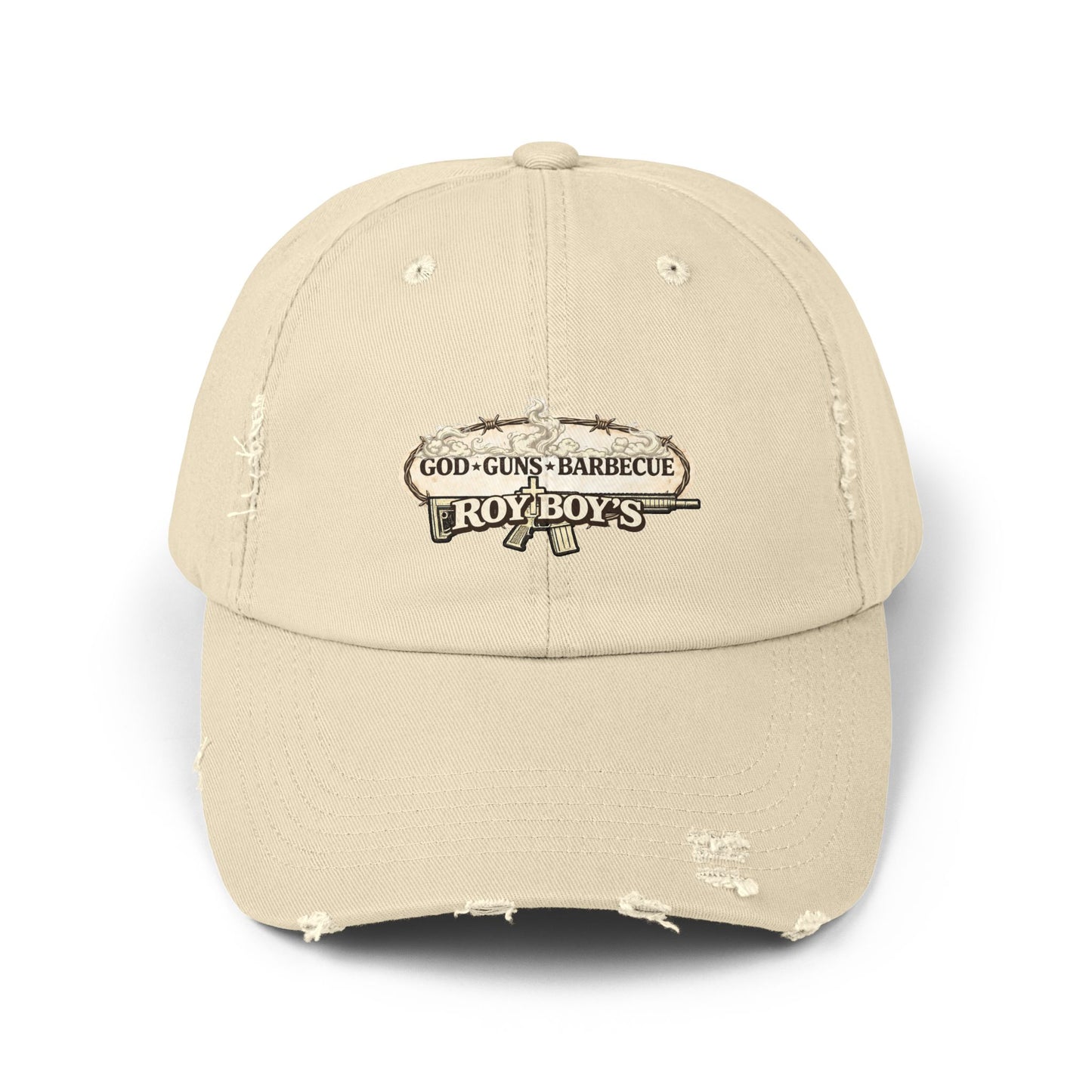Distressed ‘Roy Boy’s’ Logo Cap — Vintage Black Baseball Hat