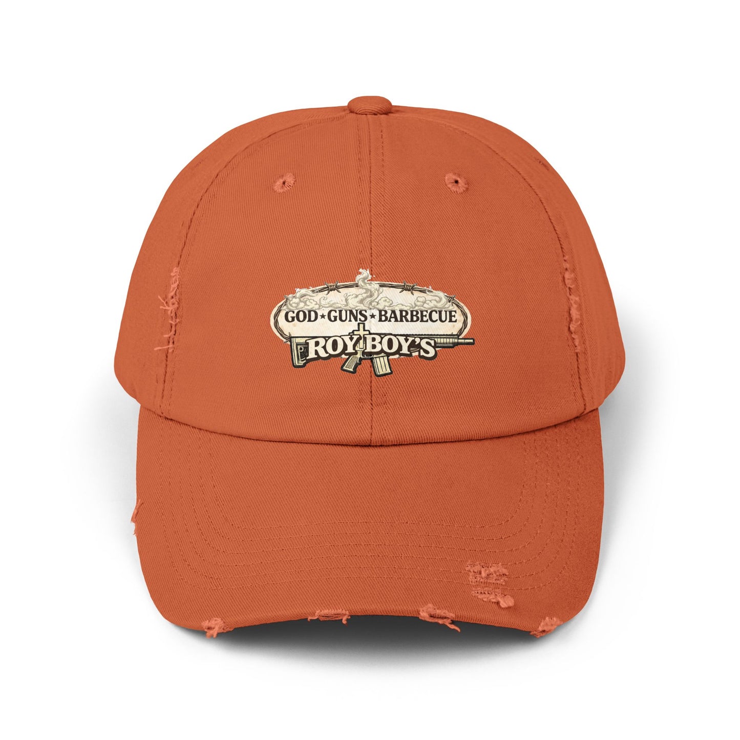 Distressed ‘Roy Boy’s’ Logo Cap — Vintage Black Baseball Hat