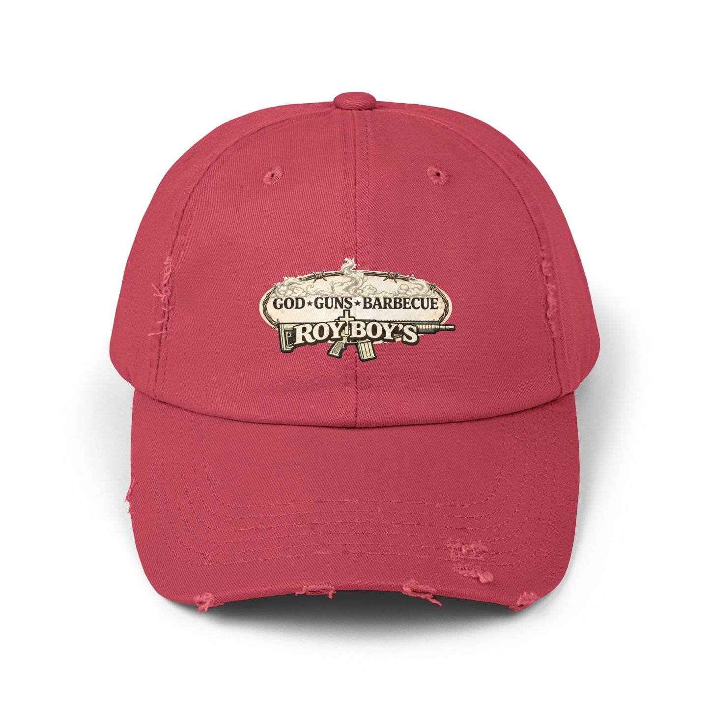 Distressed ‘Roy Boy’s’ Logo Cap — Vintage Black Baseball Hat