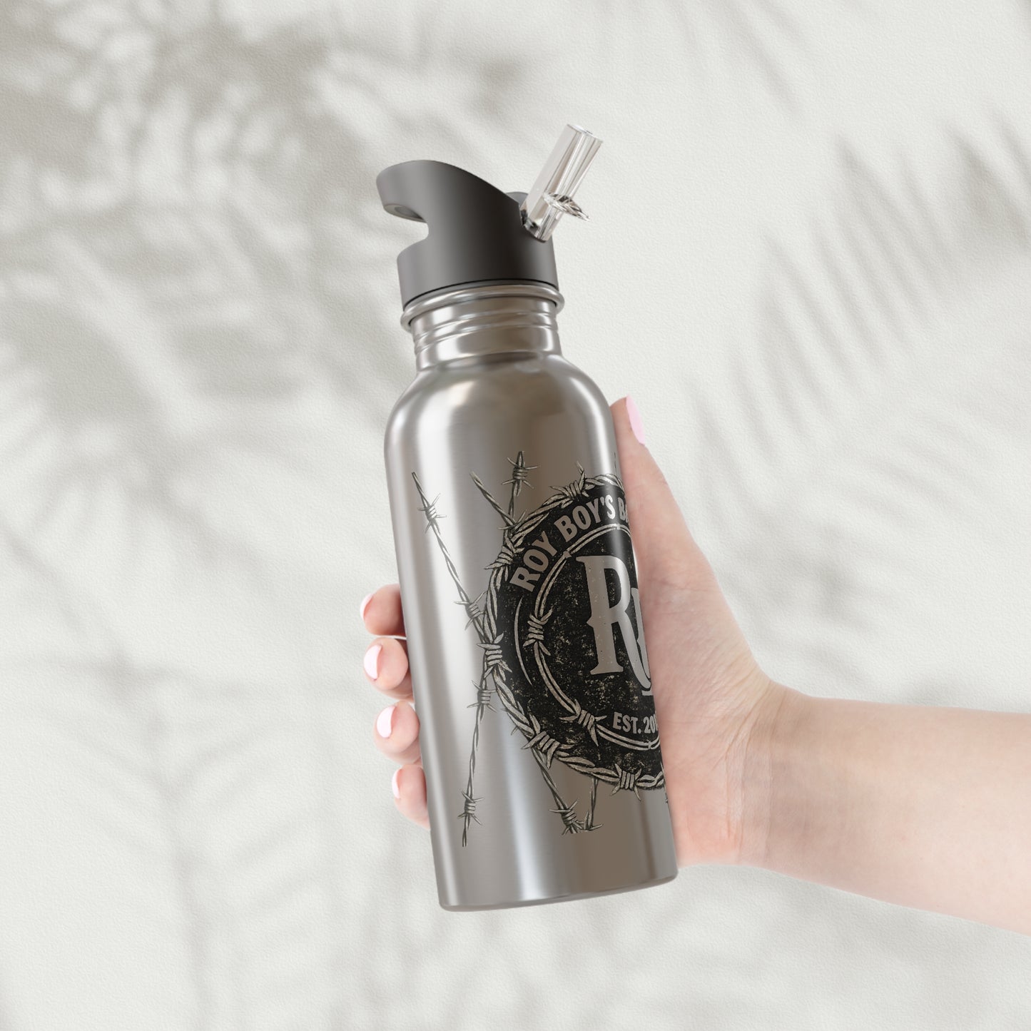 Roy Boy's Barbecue 20oz Stainless Steel Water Bottle — RB Logo Straw Bottle