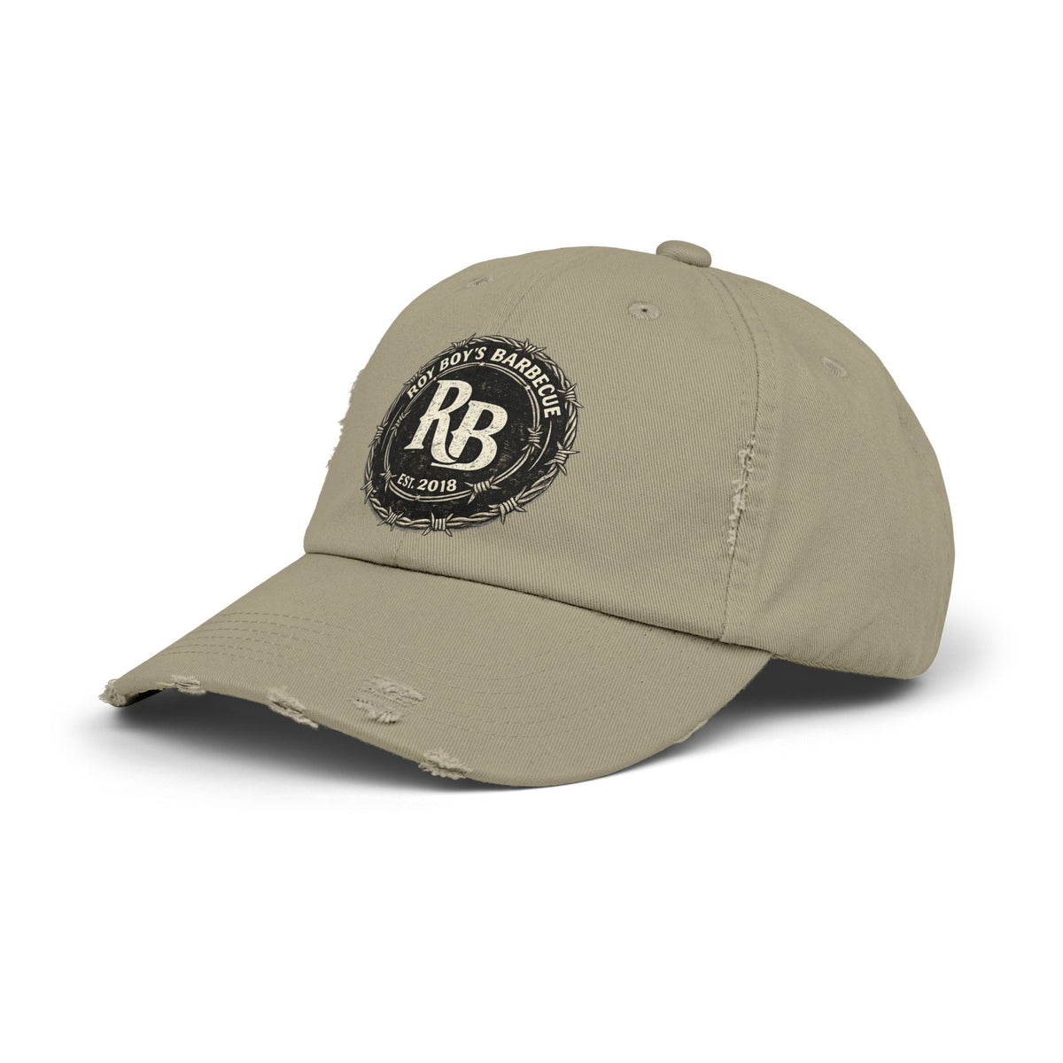 Roy Boy's Barbecue Distressed Baseball Cap — "RB" Vintage Logo Dad Hat