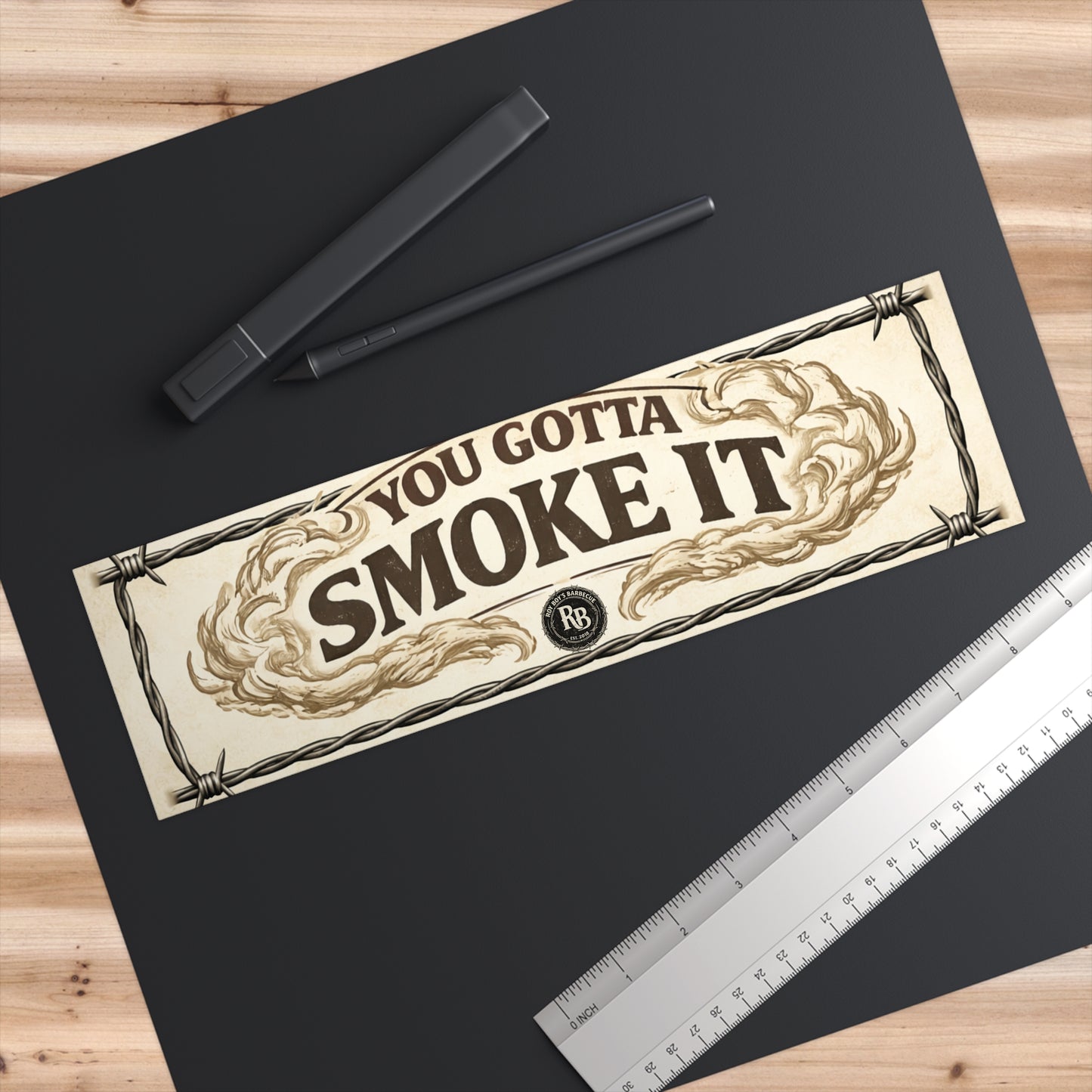 Roy Boy's Barbecue "You Gotta Smoke It" Bumper Sticker — Vintage Smoke-Cloud Decal
