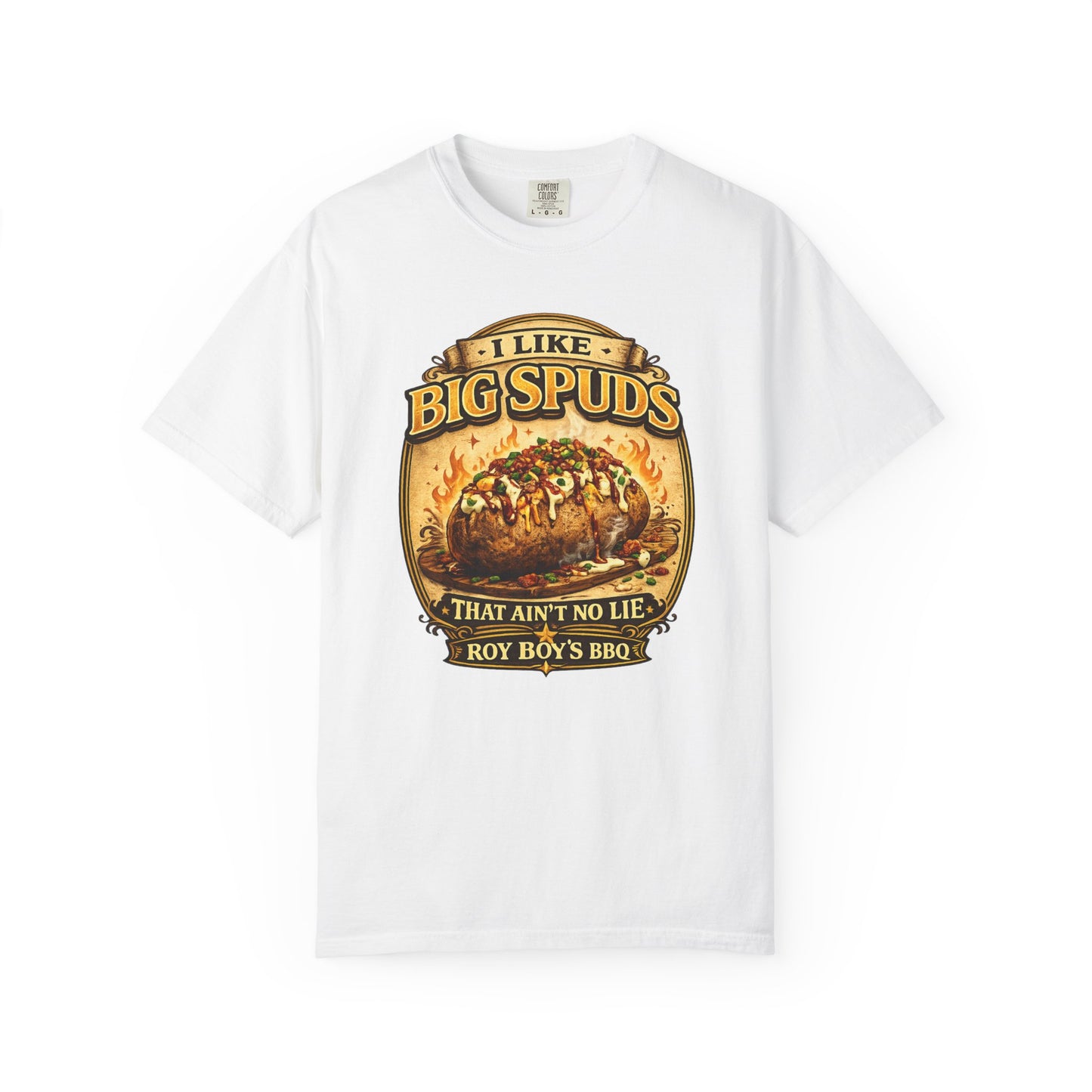 I Like Big Spuds BBQ T-Shirt — Loaded Baked Potato Graphic Tee