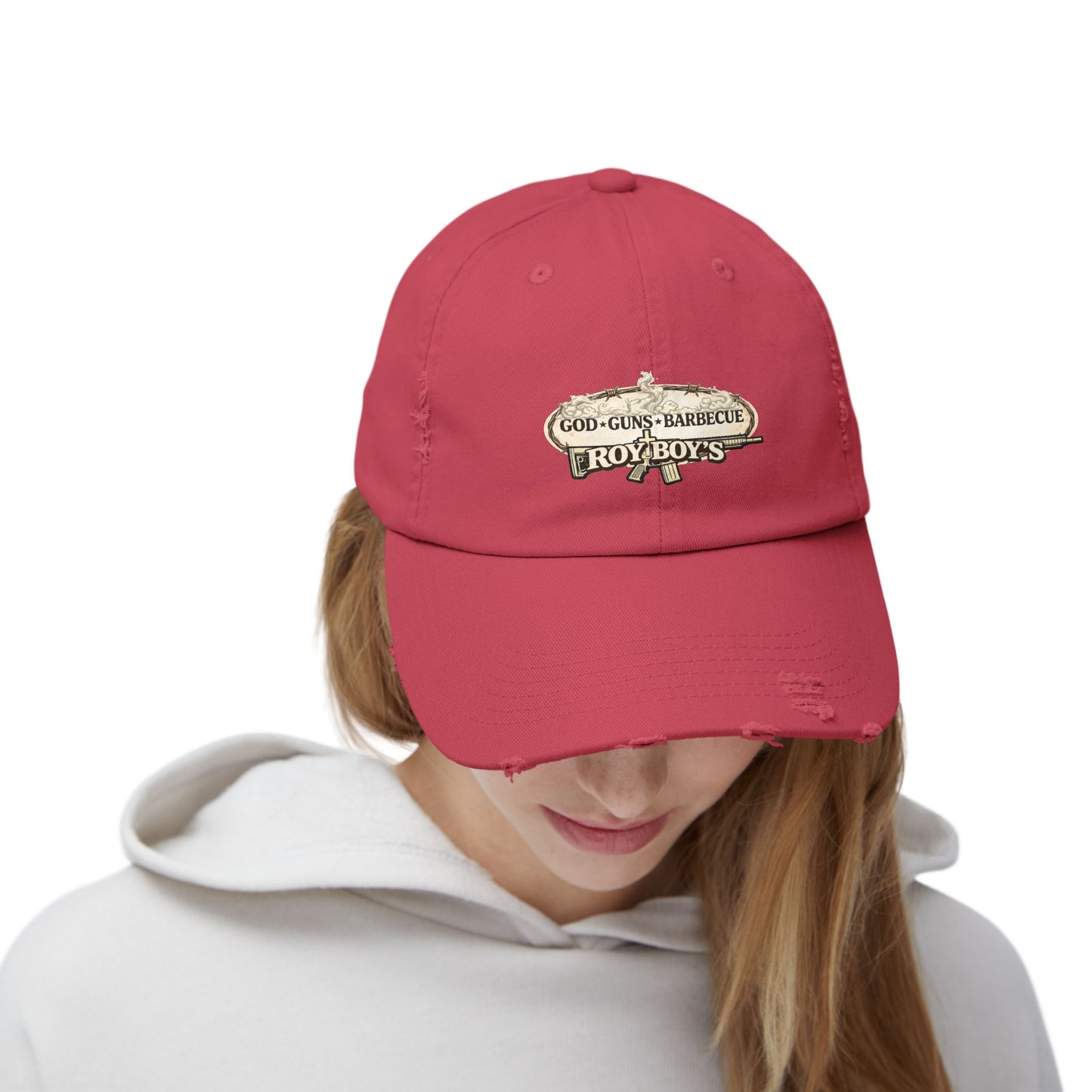 Distressed ‘Roy Boy’s’ Logo Cap — Vintage Black Baseball Hat