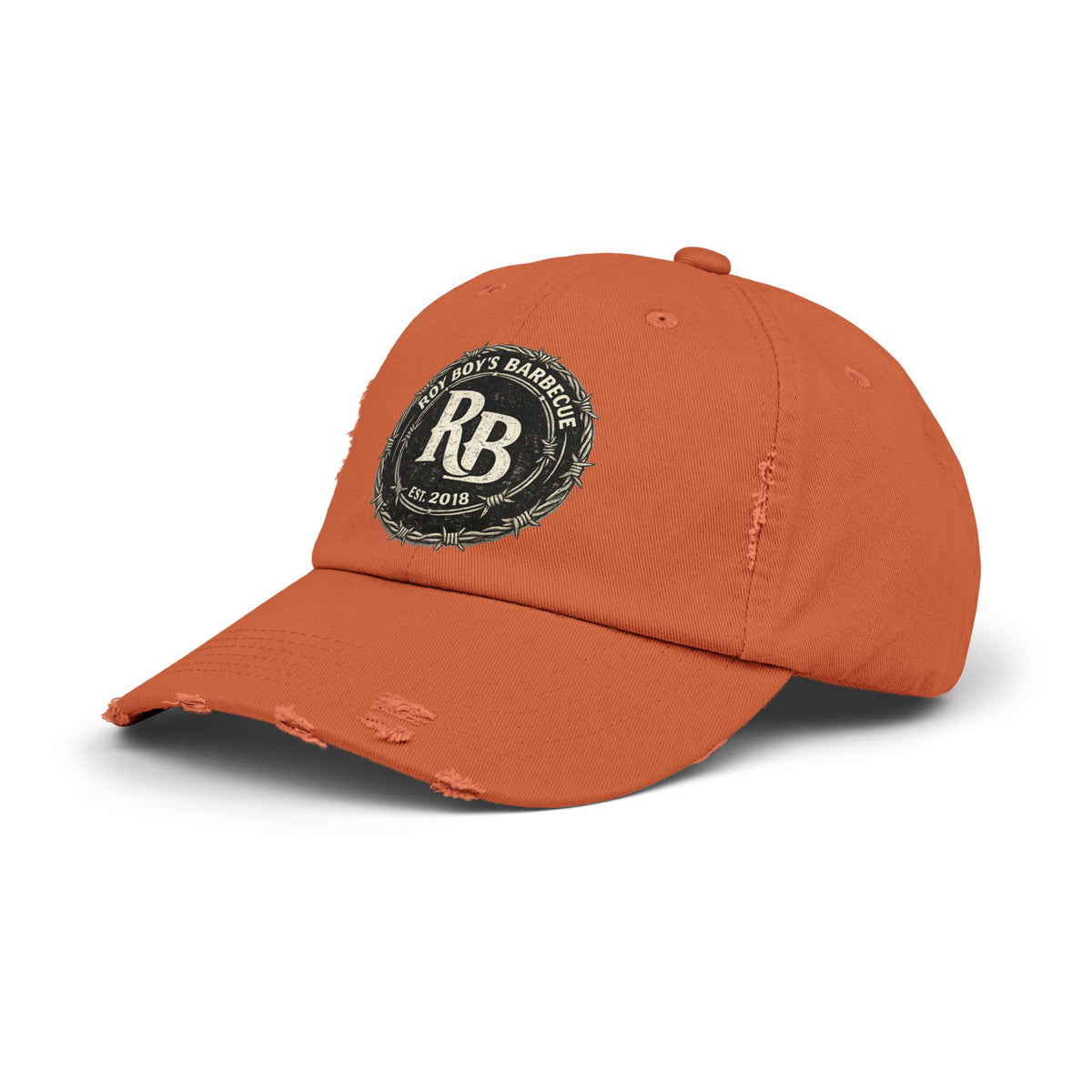 Roy Boy's Barbecue Distressed Baseball Cap — "RB" Vintage Logo Dad Hat