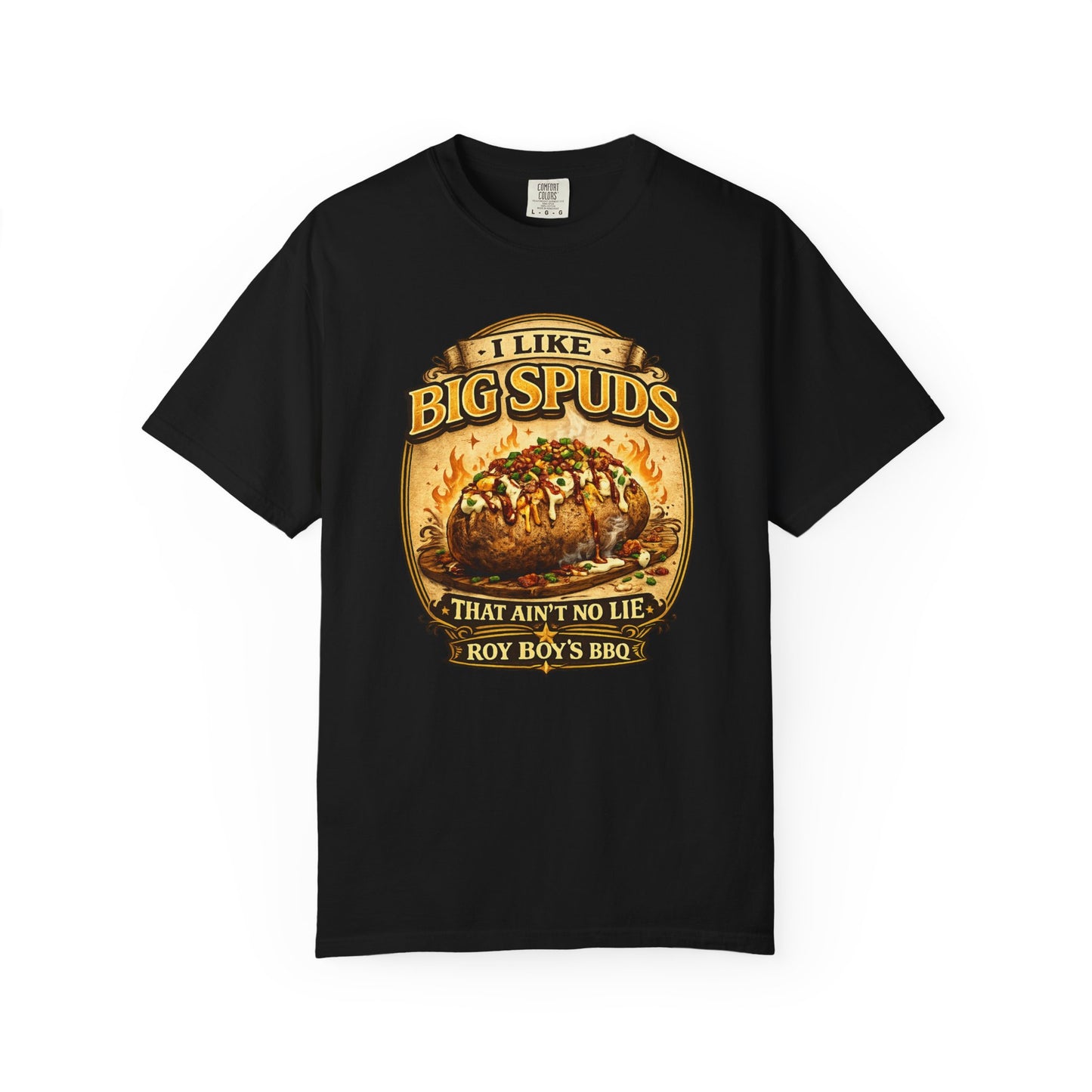 I Like Big Spuds BBQ T-Shirt — Loaded Baked Potato Graphic Tee