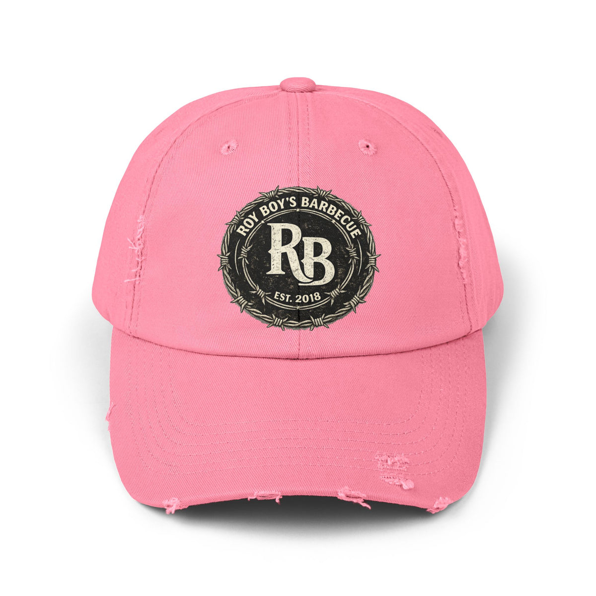 Roy Boy's Barbecue Distressed Baseball Cap — "RB" Vintage Logo Dad Hat