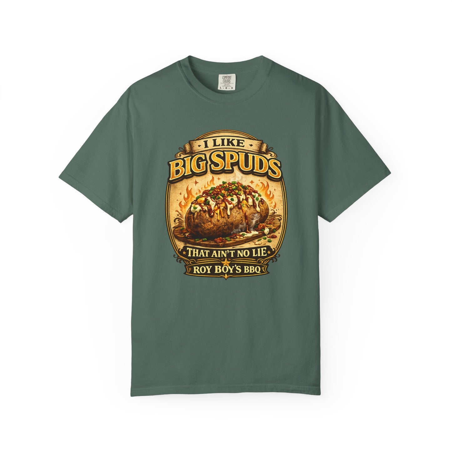 I Like Big Spuds BBQ T-Shirt — Loaded Baked Potato Graphic Tee