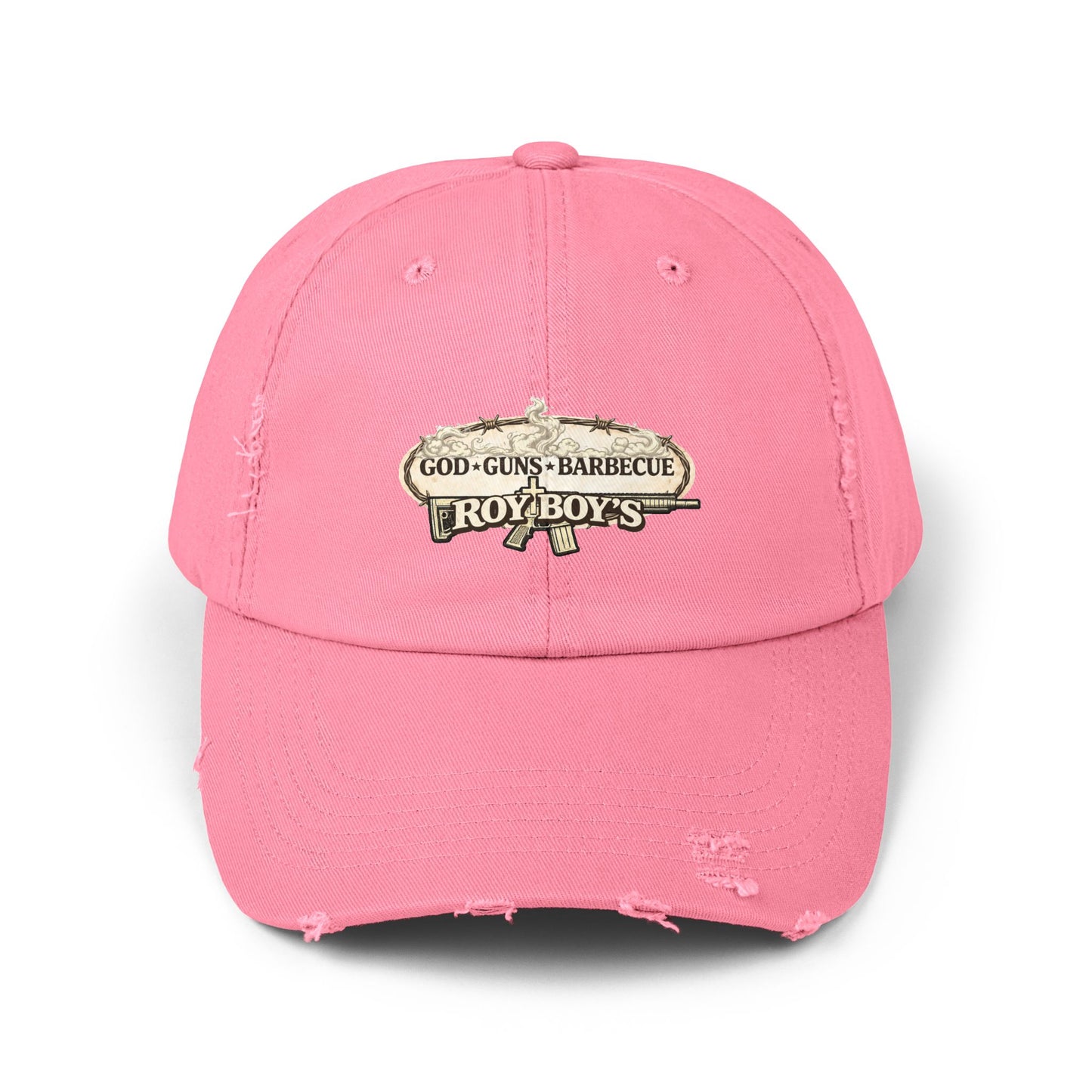 Distressed ‘Roy Boy’s’ Logo Cap — Vintage Black Baseball Hat