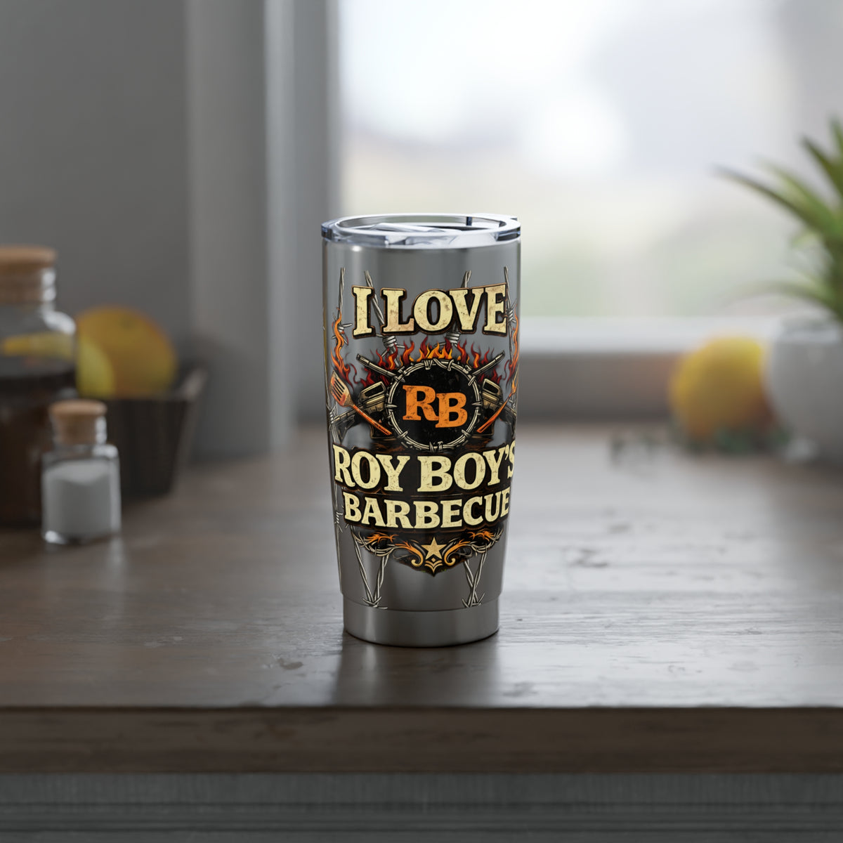 I Love Roy Boy's Barbecue 20oz Tumbler — Insulated Stainless Steel Travel Mug