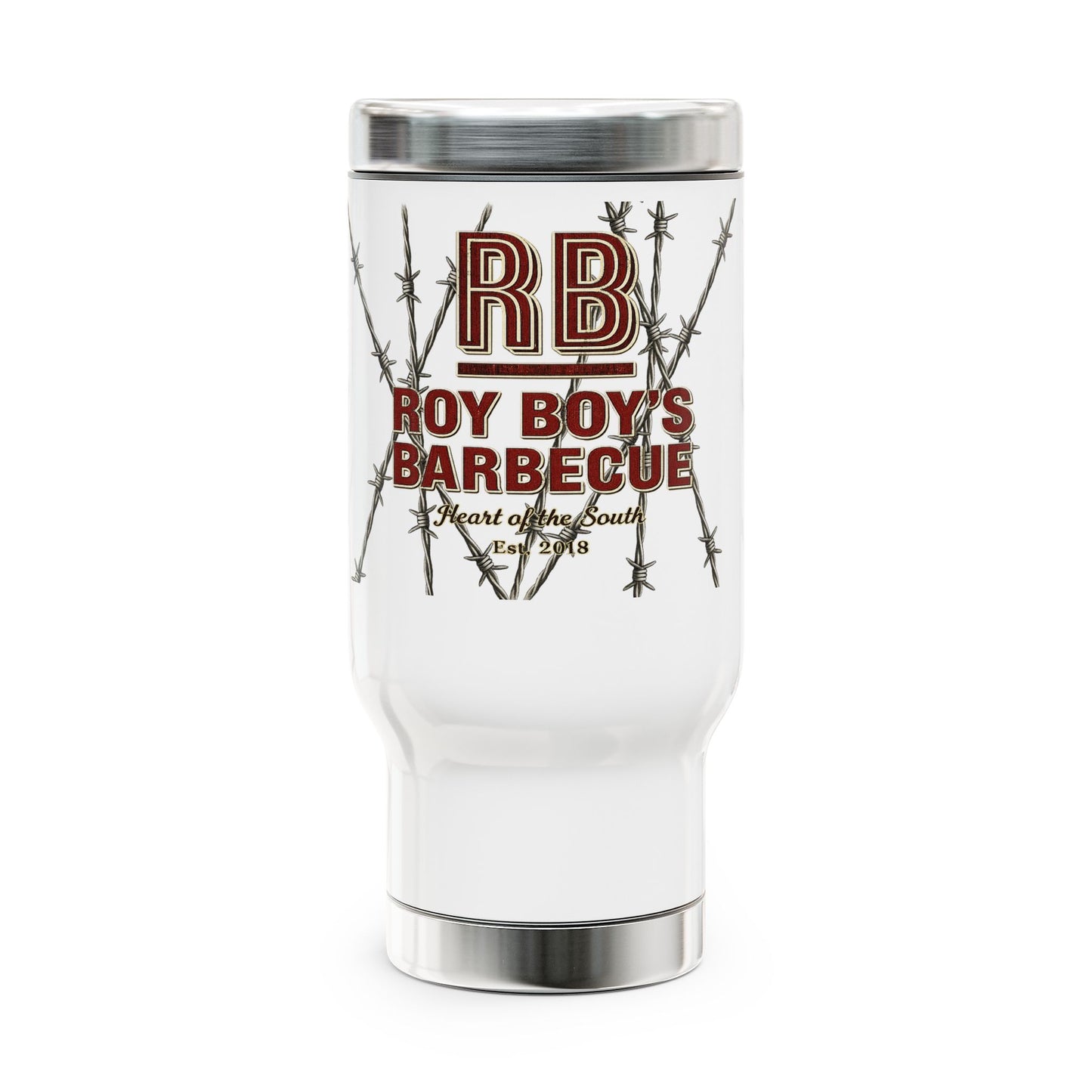 Roy Boy's Barbecue 14oz Insulated Travel Mug — Stainless Steel Tumbler