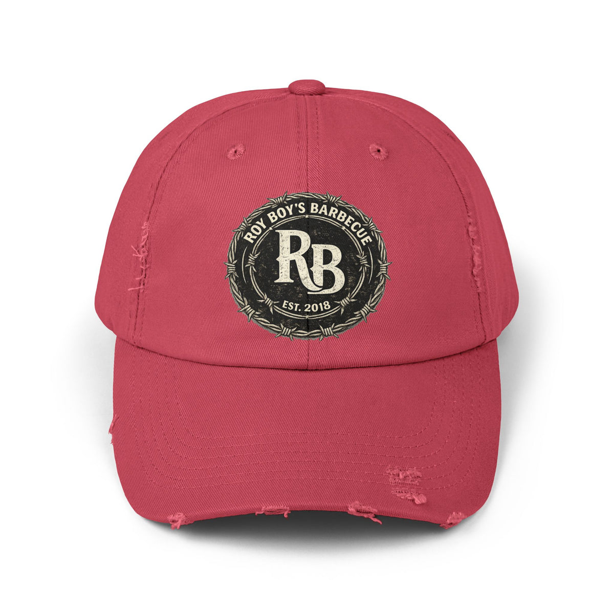 Roy Boy's Barbecue Distressed Baseball Cap — "RB" Vintage Logo Dad Hat