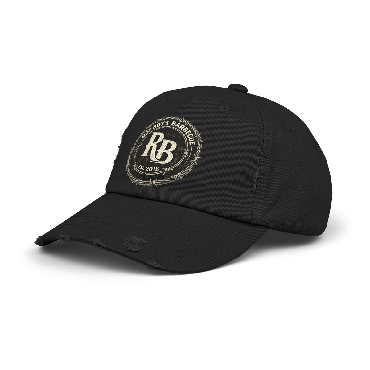 Roy Boy's Barbecue Distressed Baseball Cap — "RB" Vintage Logo Dad Hat
