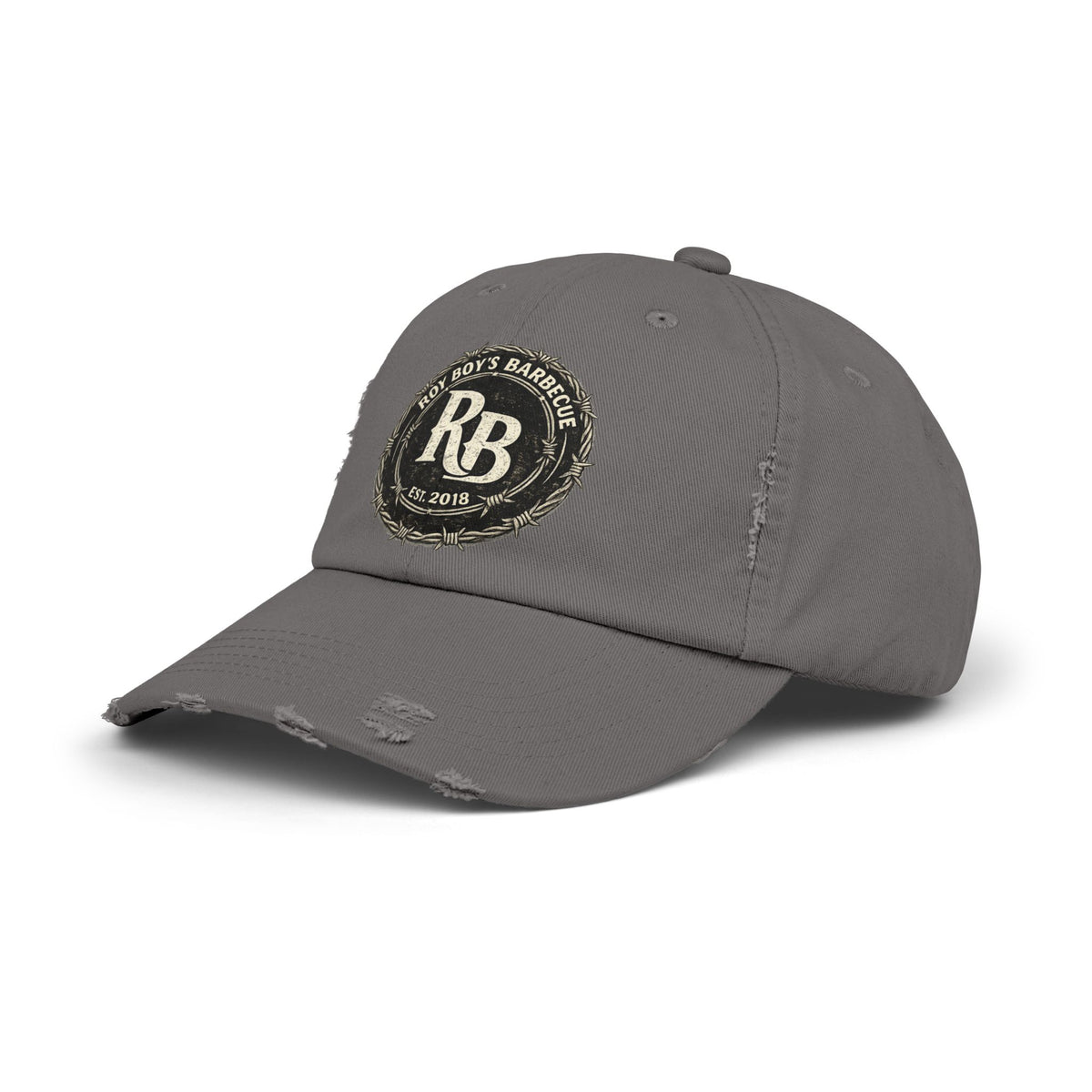 Roy Boy's Barbecue Distressed Baseball Cap — "RB" Vintage Logo Dad Hat