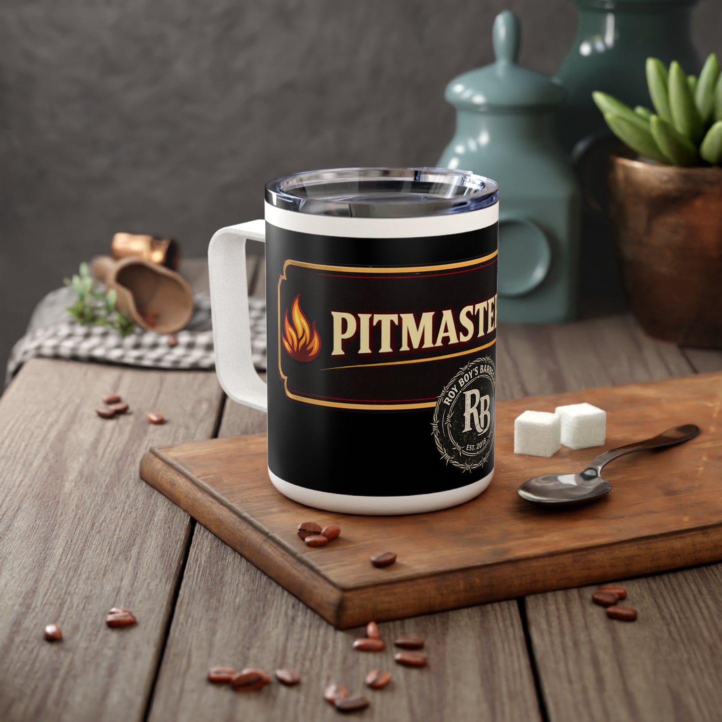 Roy Boy's Barbecue "Pitmaster Fuel" 10oz Insulated Coffee Mug