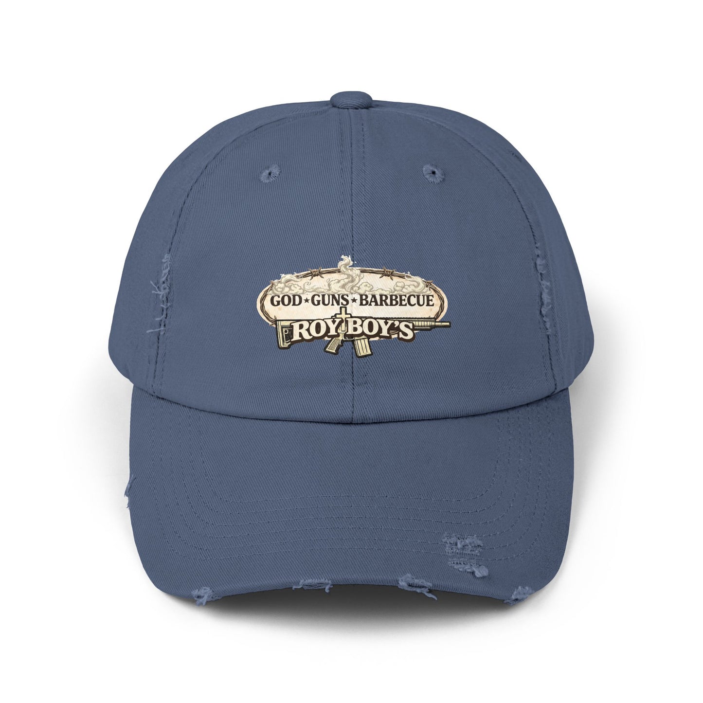 Distressed ‘Roy Boy’s’ Logo Cap — Vintage Black Baseball Hat