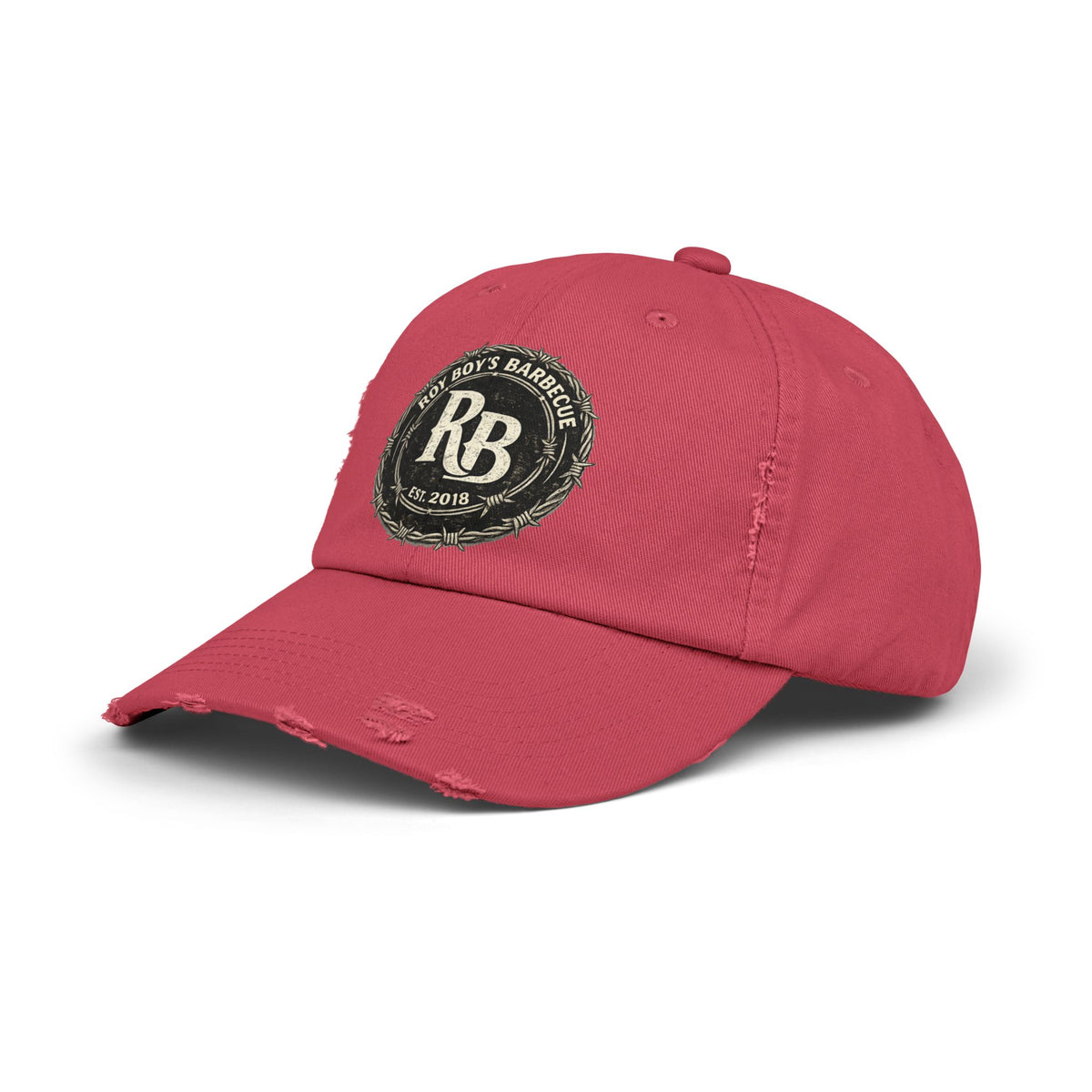 Roy Boy's Barbecue Distressed Baseball Cap — "RB" Vintage Logo Dad Hat