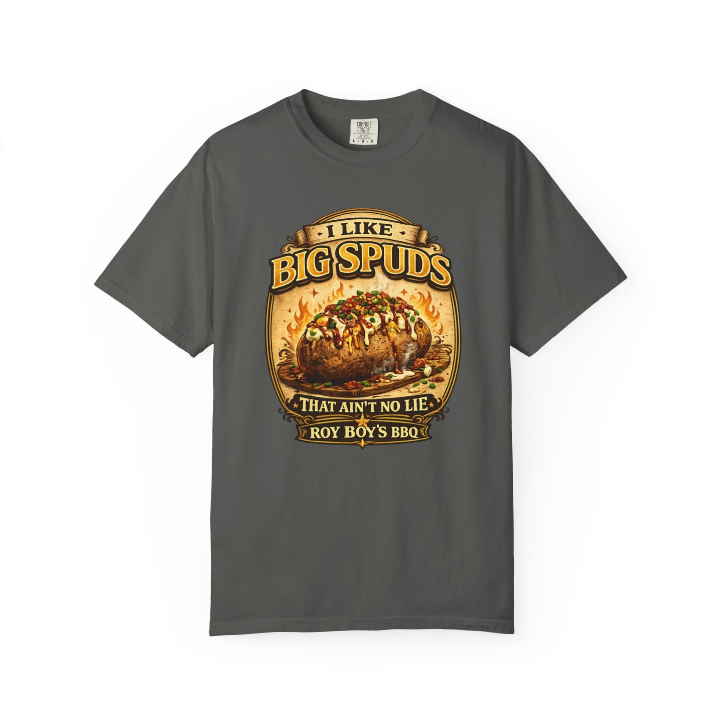 I Like Big Spuds BBQ T-Shirt — Loaded Baked Potato Graphic Tee