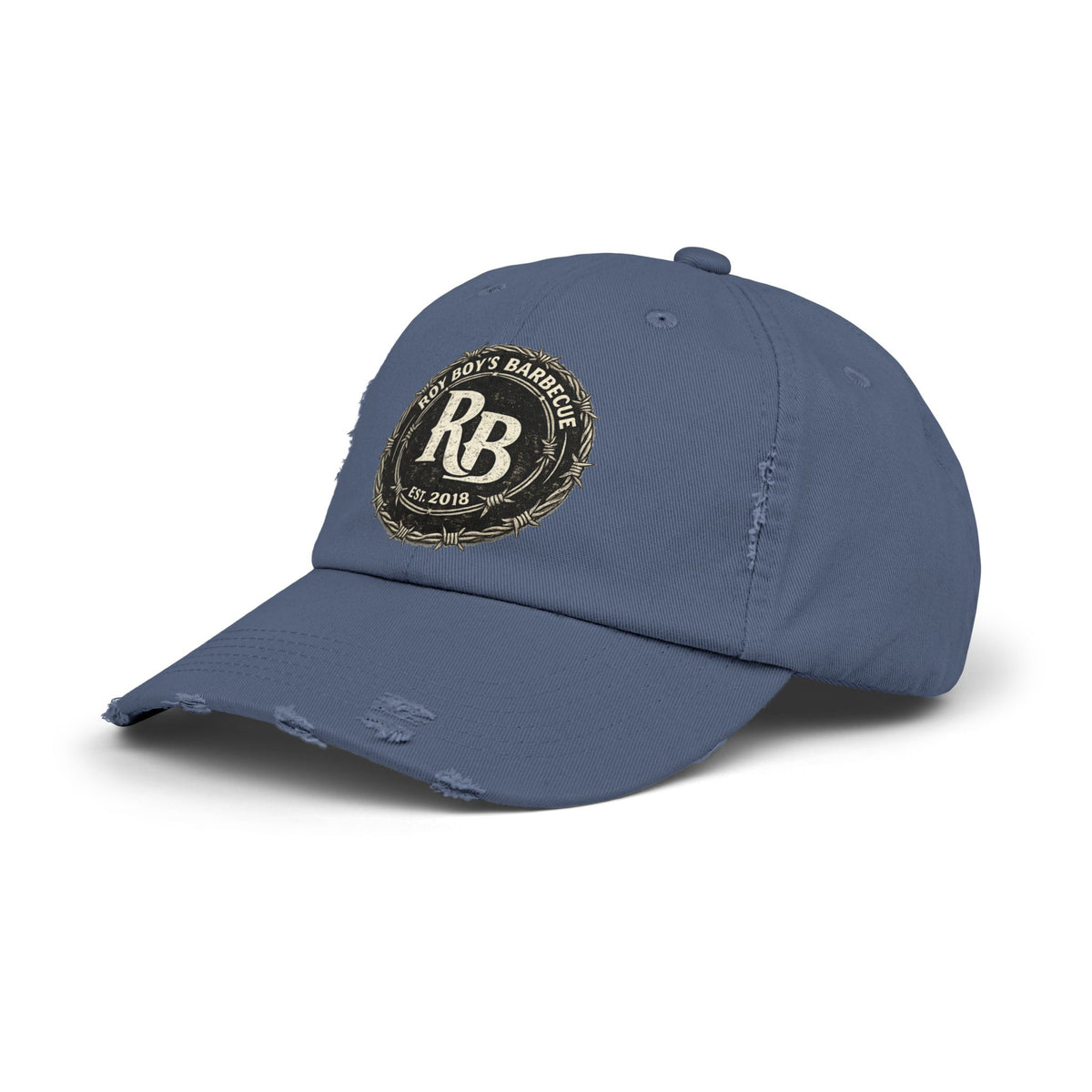 Roy Boy's Barbecue Distressed Baseball Cap — "RB" Vintage Logo Dad Hat