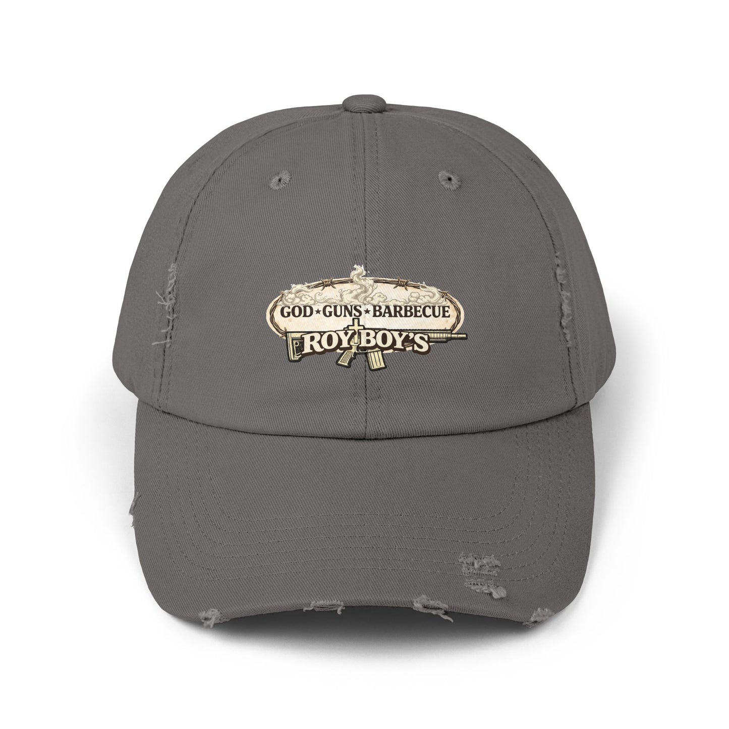 Distressed ‘Roy Boy’s’ Logo Cap — Vintage Black Baseball Hat