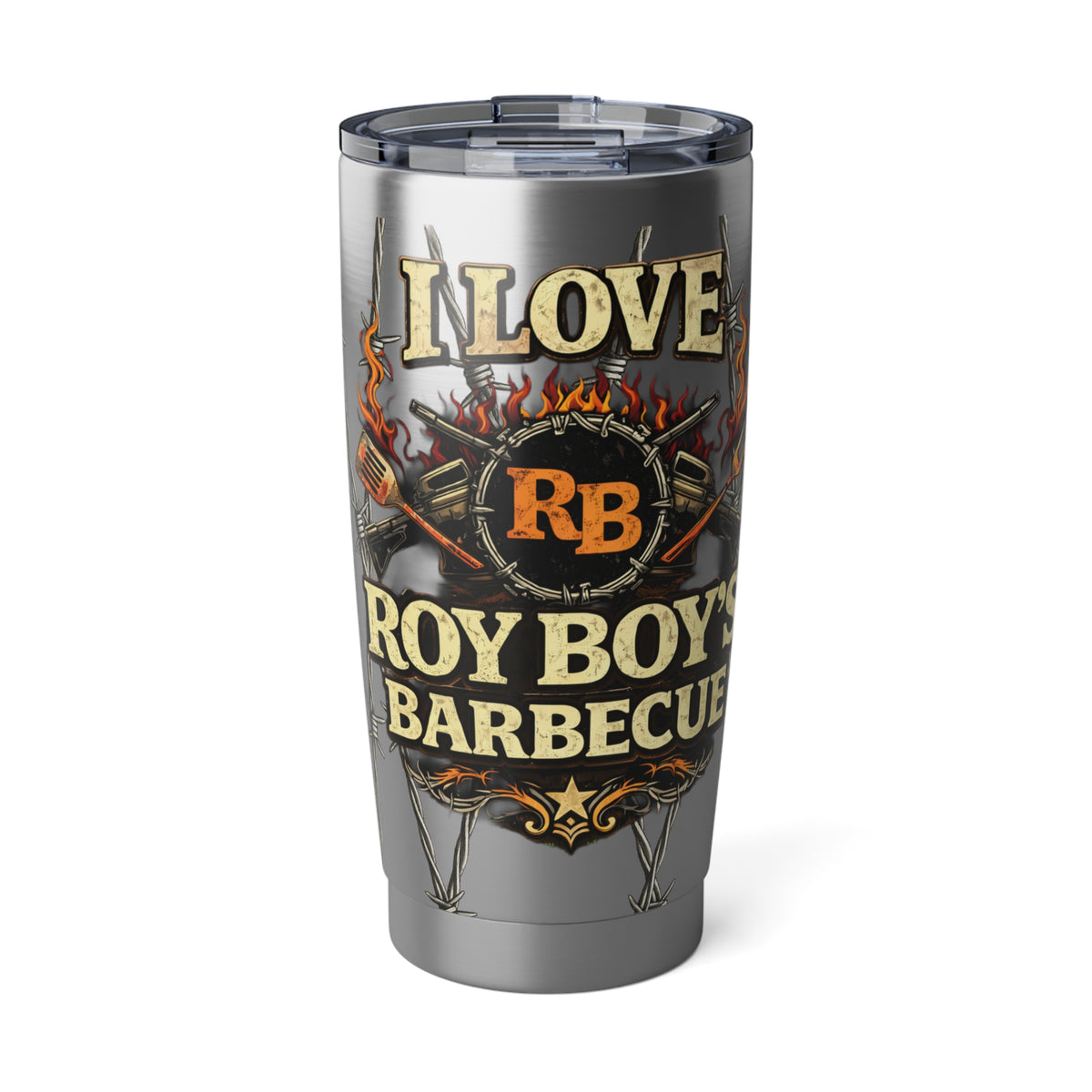 I Love Roy Boy's Barbecue 20oz Tumbler — Insulated Stainless Steel Travel Mug