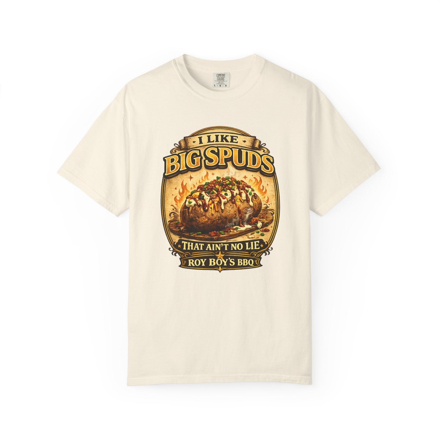 I Like Big Spuds BBQ T-Shirt — Loaded Baked Potato Graphic Tee