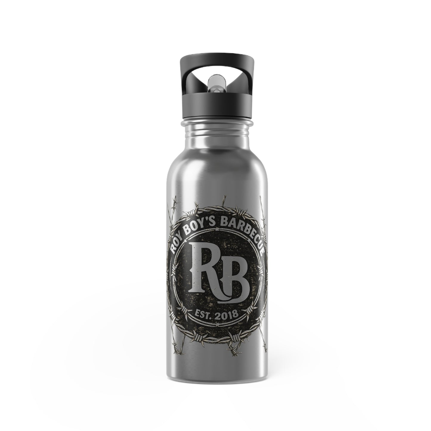 Roy Boy's Barbecue 20oz Stainless Steel Water Bottle — RB Logo Straw Bottle